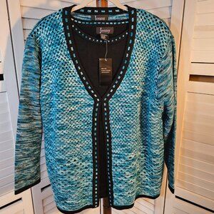 Jenny Plus Size 3XL / 2pc Set, Short Sleeved Top with Cardigan